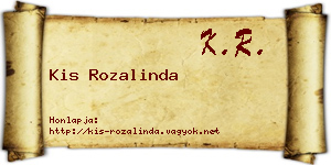 Kis Rozalinda névjegykártya